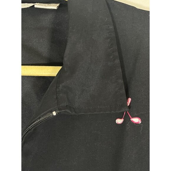 Retro Golf Embroidery Jacket 1X Black Preppy Resort Old Money Classic Chic 80s - Picture 8 of 13